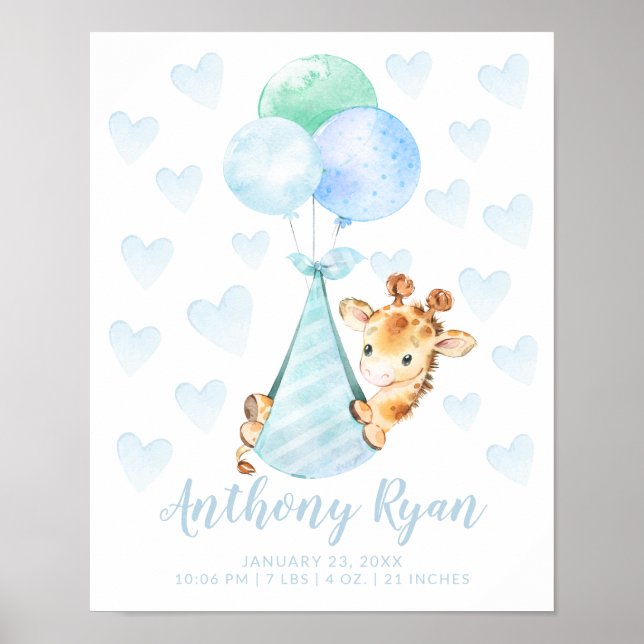 Póster Estaciones especiales de bebé de la cigüeña de par (Frente)