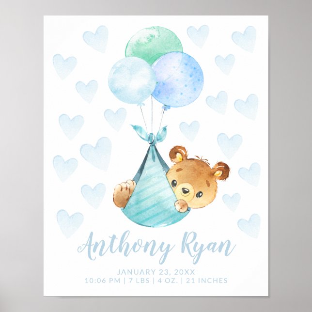 Póster Estaciones especiales de bebé de la cigüeña de par (Frente)