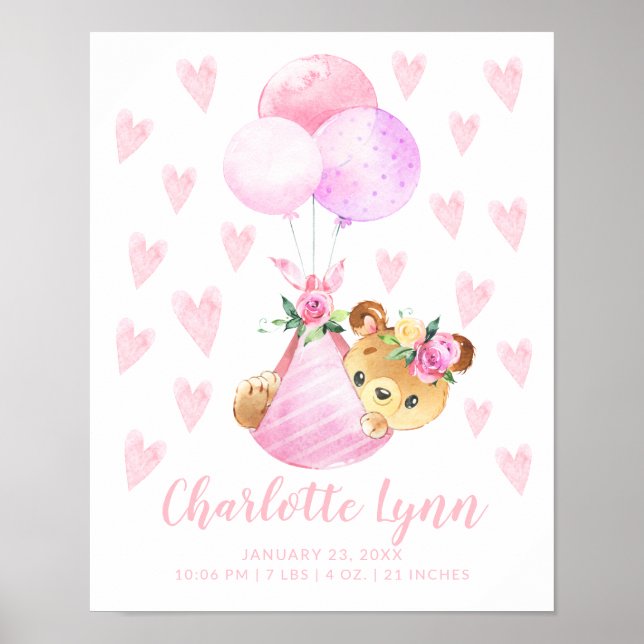 Póster Estaciones especiales de bebé de la cigüeña de par (Frente)