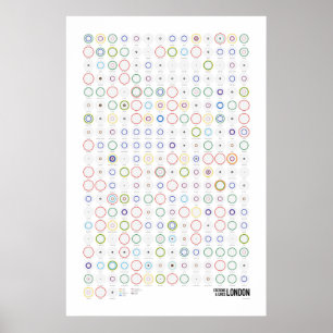 Póster Estaciones y líneas: Londres (luz)