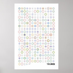 Póster Estaciones y líneas: Londres (luz)