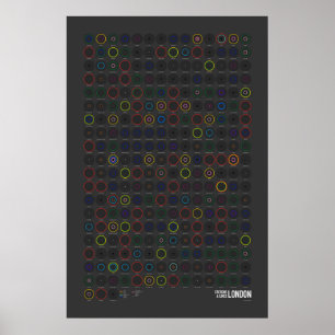 Póster Estaciones y líneas: Londres (oscuro)