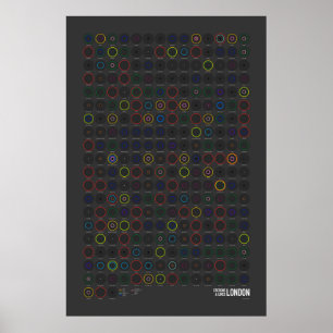 Póster Estaciones y líneas: Londres (oscuro)