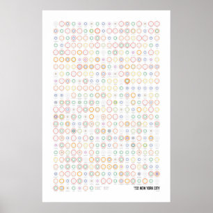 Póster Estaciones y líneas: Nueva York (Ligero)