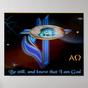 Póster estad quieto y sabed que yo soy Dios