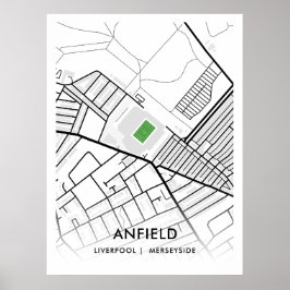 Póster Estadio Anfield Poster Blanco - Casa de Liverpool
