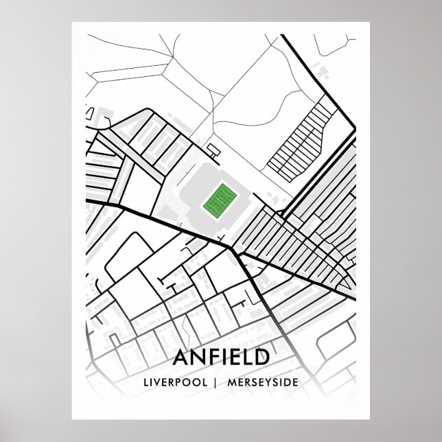 Póster Estadio Anfield Poster Blanco - Casa de Liverpool (Frente)