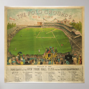 Póster Estadio de béisbol Polo Grounds en 1887