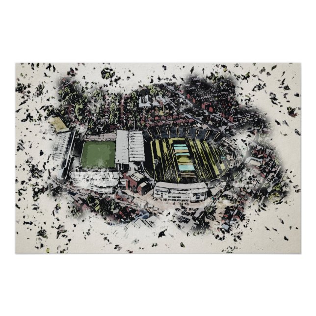Póster Estadio de cricket artístico Leeds, Yorkshire (Anverso)