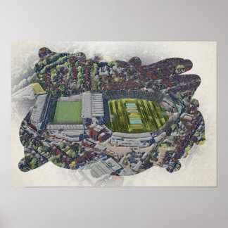 Póster Estadio de cricket artístico Leeds, Yorkshire
