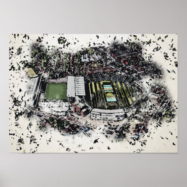 Póster Estadio de cricket artístico Leeds, Yorkshire (Frente)