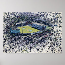 Póster Estadio de cricket artístico Leeds, Yorkshire