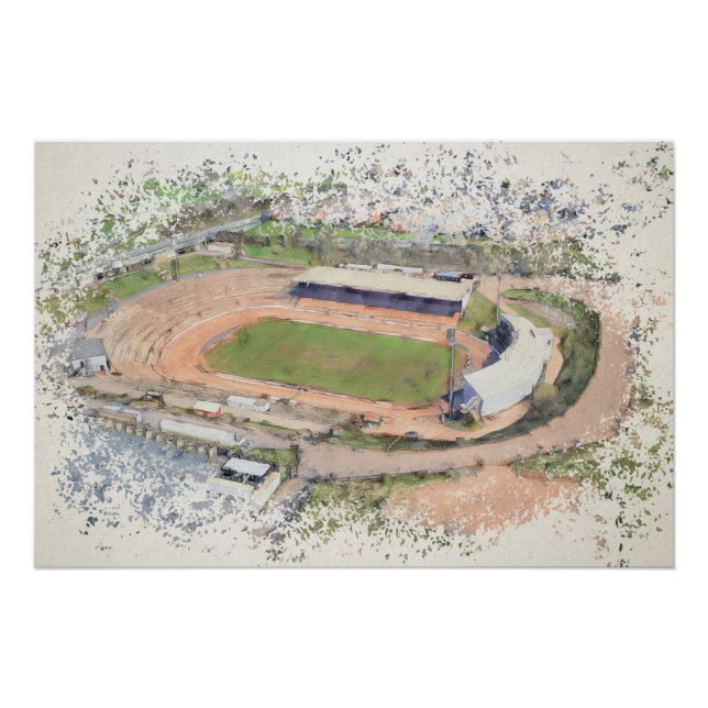 Póster Estadio Odsal, Arte Aéreo Bradford (Anverso)