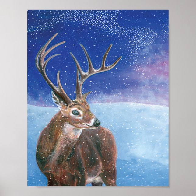 Póster Estadio Red Deer en la nieve (Frente)