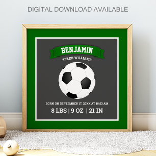 Póster Estadísticas de nacimiento de bebé con balón de fú