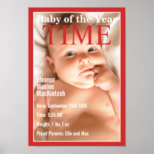 Póster Estadísticas de nacimiento de bebé de portada de r