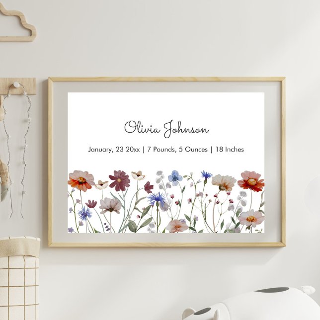 Póster Estadísticas de nacimiento de bebé de pradera de f (In situ)