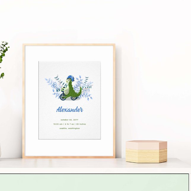 Póster Estadísticas de nacimiento de dinosaurio verde lin (Subido por el creador)