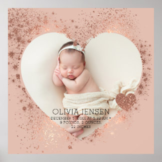 Póster Estadísticas de nacimiento de foto de recién nacid