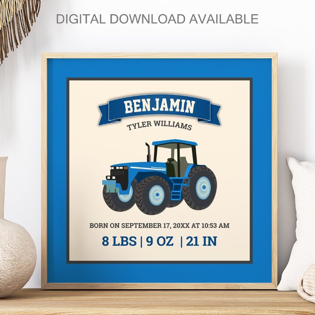 Póster Estadísticas de nacimiento del bebé con tractor az (Subido por el creador)