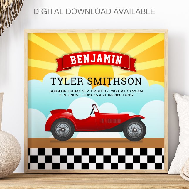 Póster Estadísticas de nacimiento del bebé en un coche de (Subido por el creador)