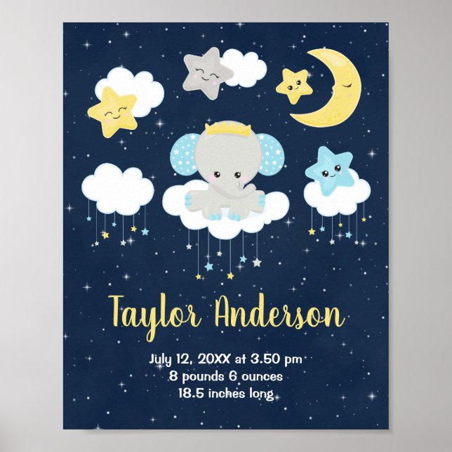 Póster Estadísticas de nacimientos de niños elefantes de  (Frente)