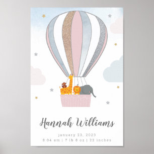 Póster Estadísticas de natalidad personalizadas de globos