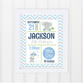 Póster Estadísticas de Nombres de Bebé Niño para Guarderí