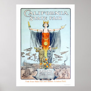 Póster Estado 1918 de California justo