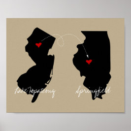 Póster Estado a estado en movimiento o a larga distancia