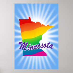 Póster Estado Arcoiris De Minnesota