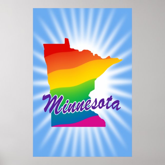 Póster Estado Arcoiris De Minnesota (Frente)