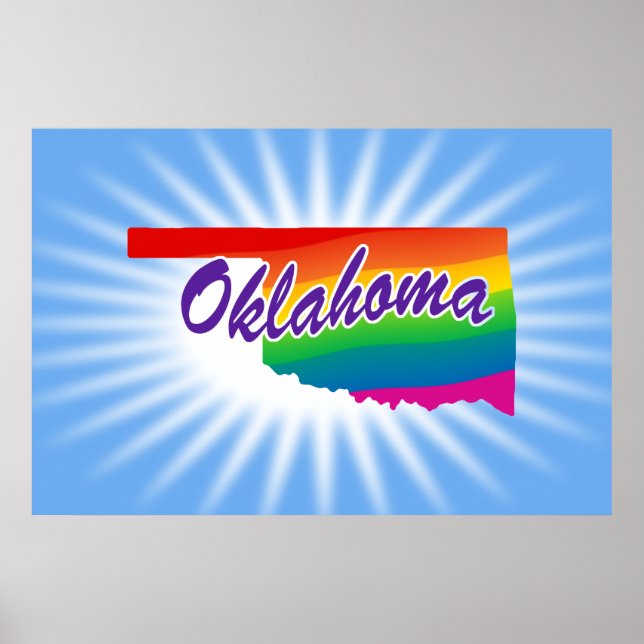 Póster Estado Arcoiris De Oklahoma (Frente)