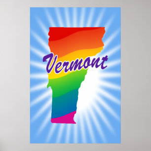 Póster Estado Arcoiris De Vermont