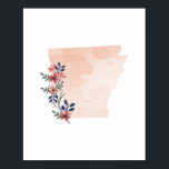 Póster Estado de acuarela floral de Arkansas<br><div class="desc">Estado de acuarela floral de Arkansas</div>