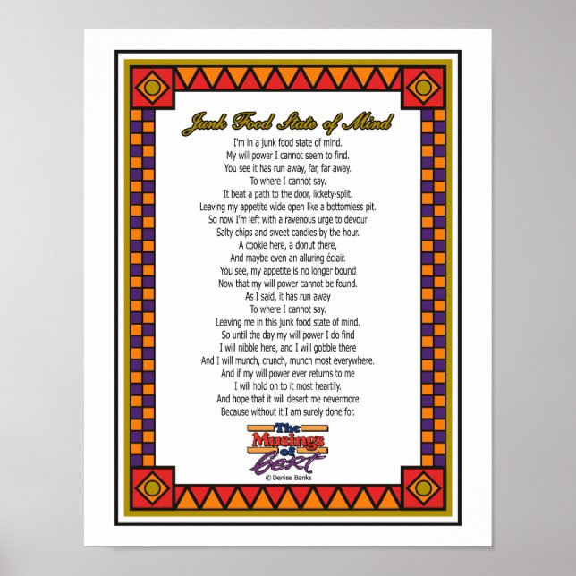 Póster Estado de ánimo de los alimentos basura (Frente)