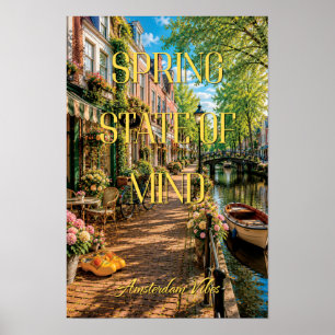 Póster Estado de ánimo primaveral Cafe del canal de Amste