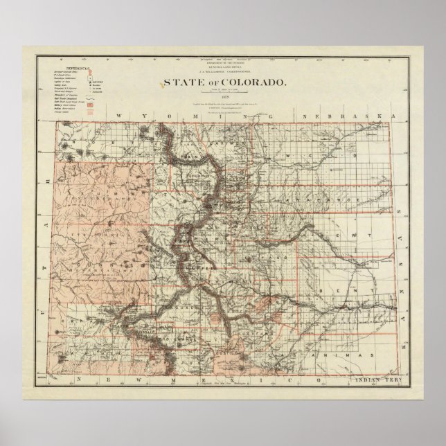 Póster Estado de Colorado (Frente)