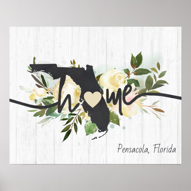 Póster Estado de Florida Personaliza tu Rústica De Ciudad (Frente)