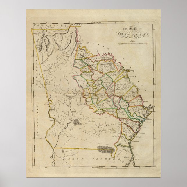 Póster Estado de Georgia (Frente)