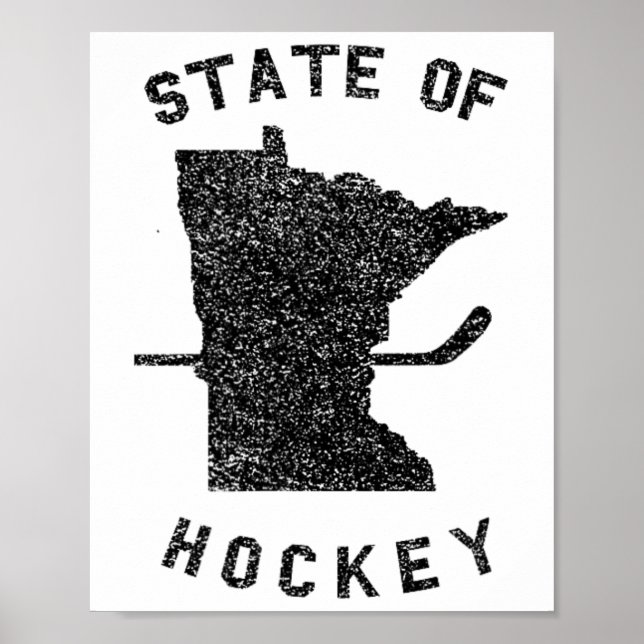Póster Estado De Hockey Minnesota (Frente)
