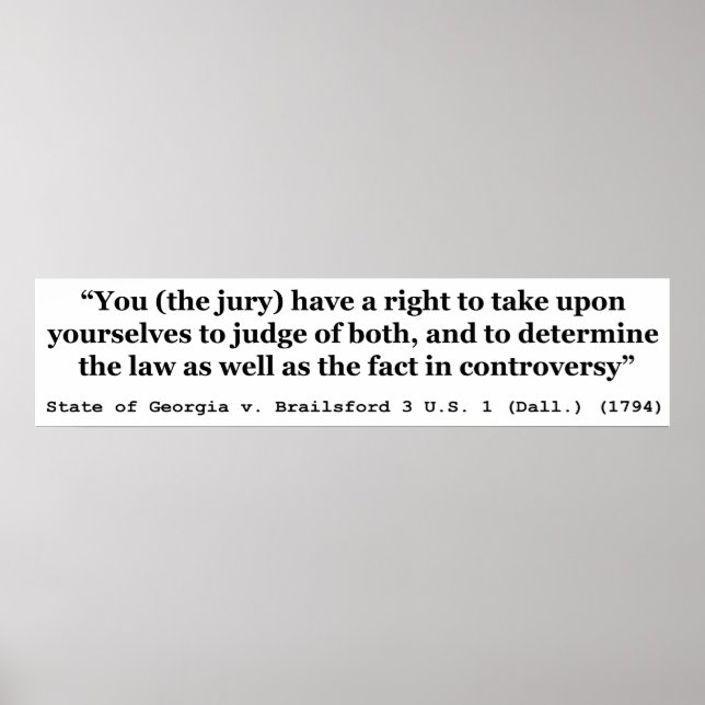 Póster Estado de la Nullificación del Jurado en Georgia v (Frente)