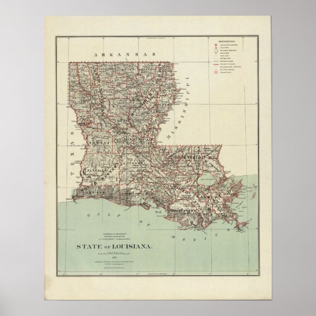 Póster Estado de Luisiana (Frente)