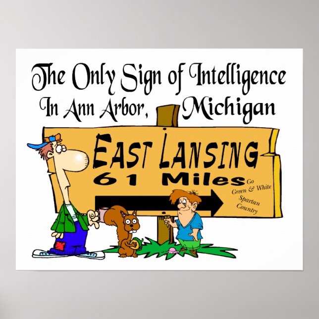 Póster Estado de Michigan/Michigan (Frente)