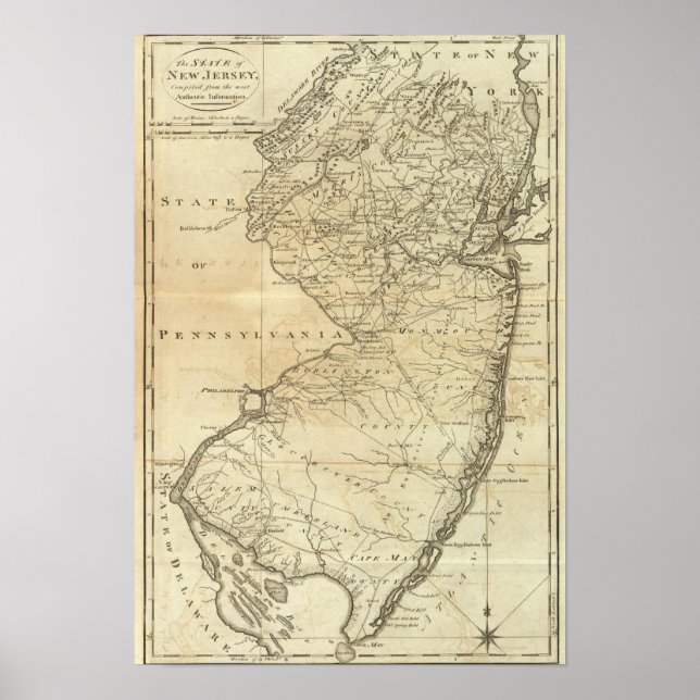 Póster Estado de Nueva Jersey (Frente)