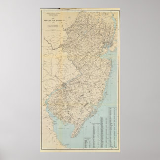 Póster Estado de Nueva Jersey, 1877