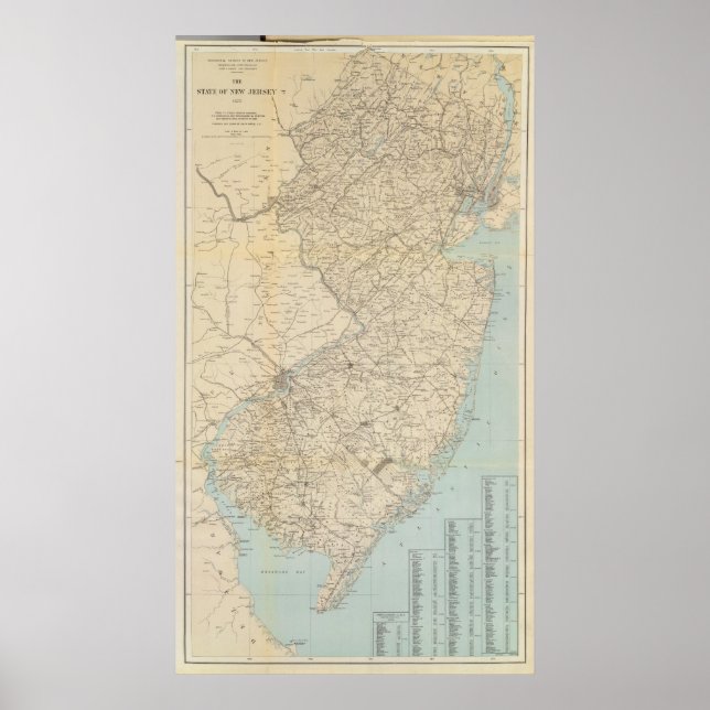 Póster Estado de Nueva Jersey, 1877 (Frente)
