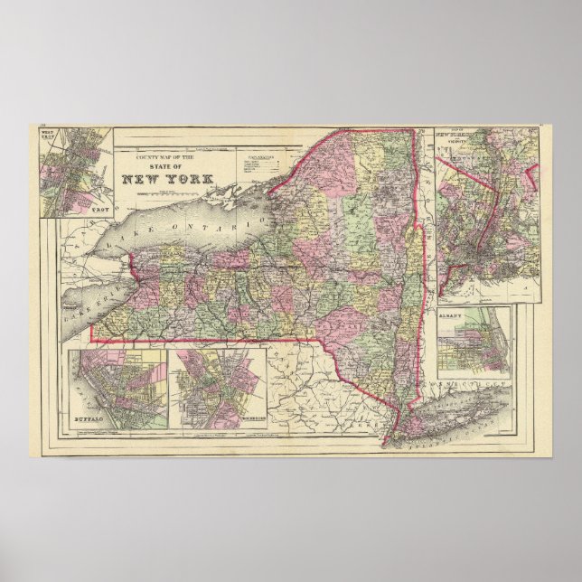 Póster Estado de Nueva York (Frente)