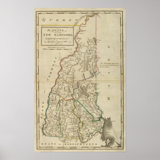 Póster Estado de Nuevo Hampshire (Frente)