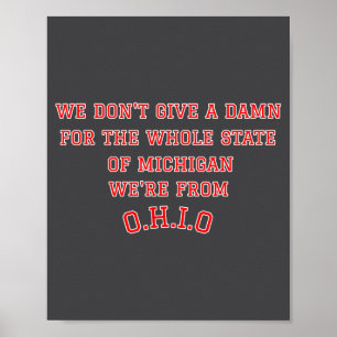 Póster Estado De Ohio No Nos Importa Michigan 